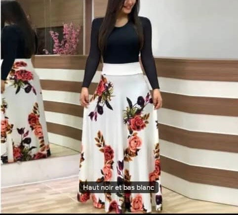 Robe longue fleurie