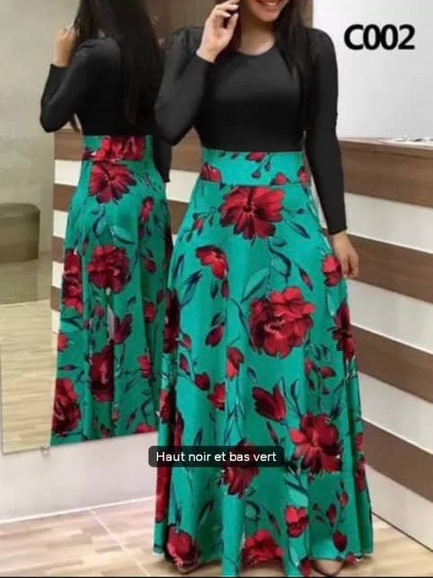 Robe longue fleurie